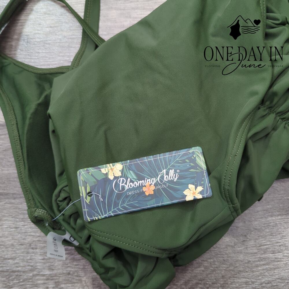 Blooming Jelly Cross Front Cut Out Tie Back One Piece Swimsuit Size M - Picture 7 of 7